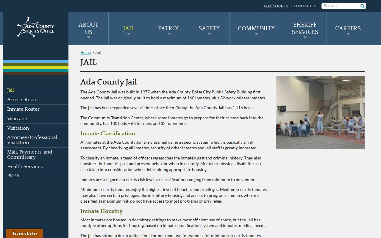 Ada County arrest history and Ada County Jail information