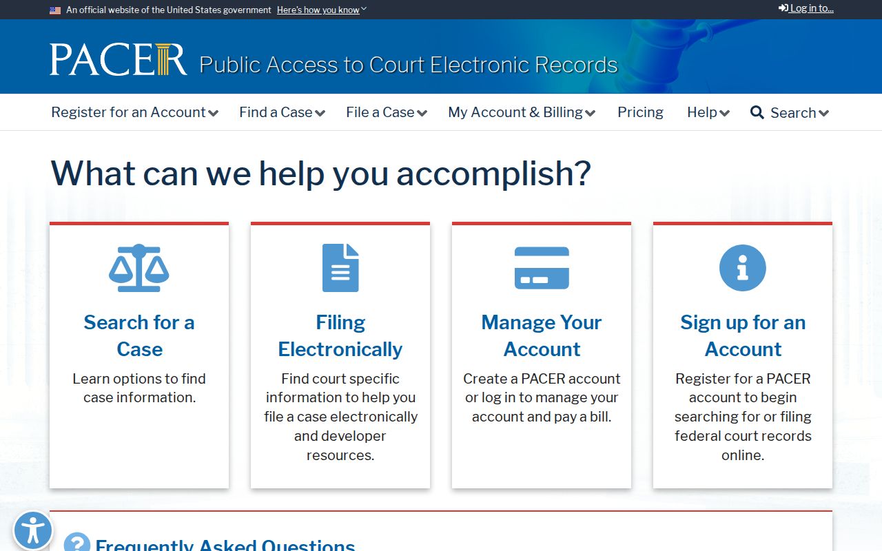 PACER federal court record search used for Boise federal criminal cases
