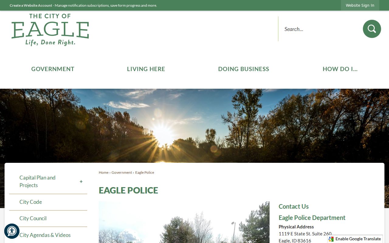 Official Eagle Police contract service page