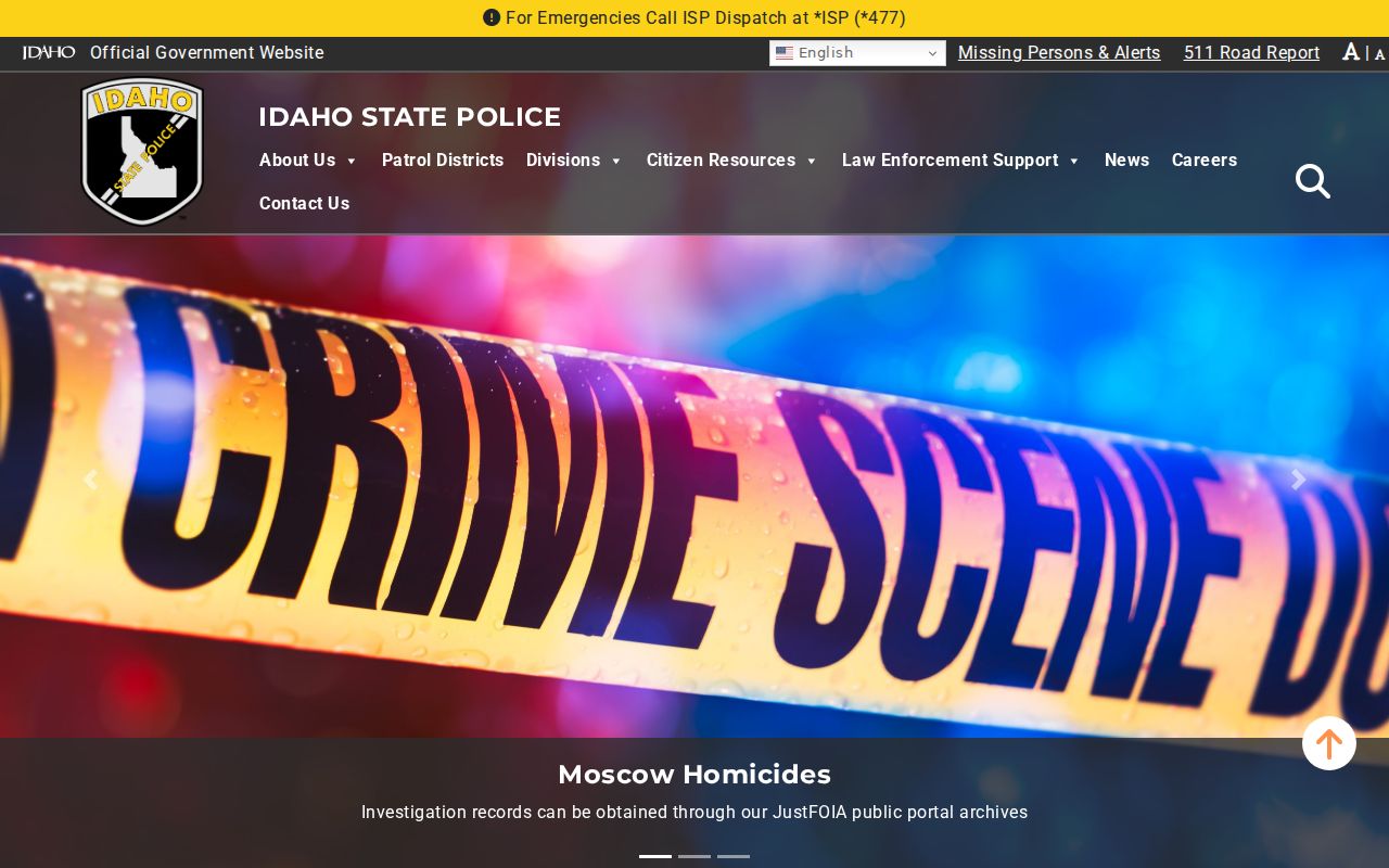 Idaho State Police gateway for Ada County criminal history reporting